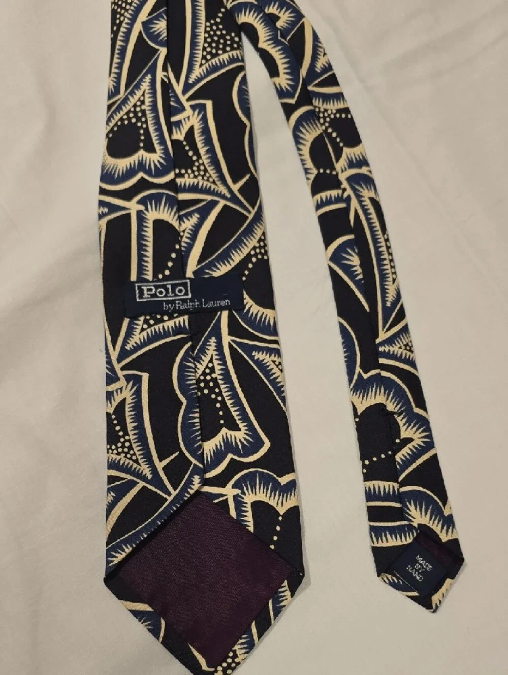 Polo by Ralph Lauren Navy and Cream Floral Silk Tie